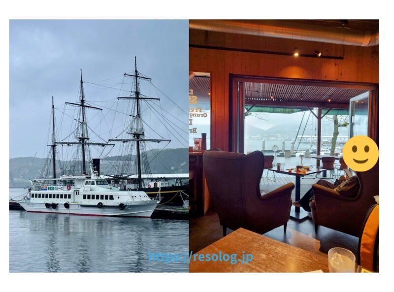 出島ワーフのカフェ内観