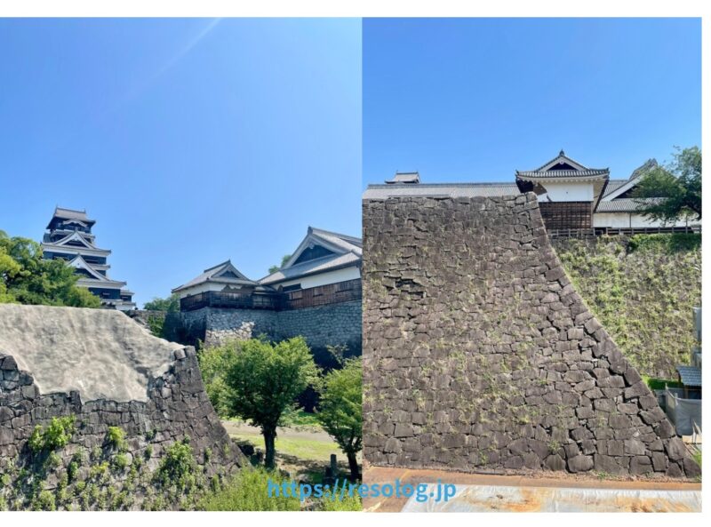 熊本城へ向かう途中のお城の外壁