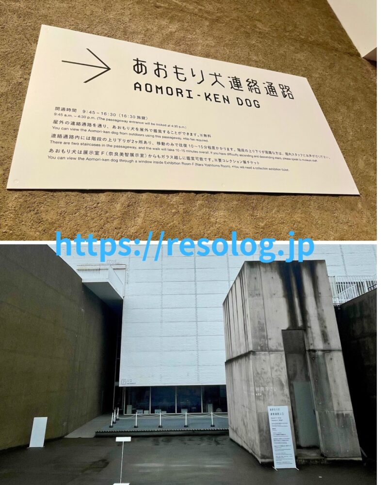 青森県立美術館内「あおもり犬」へ向かう通路