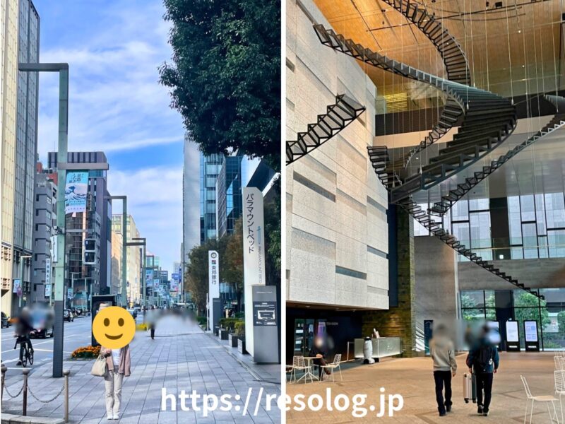 CREATIVE MUSEUM TOKYO　前の通りとエントランス