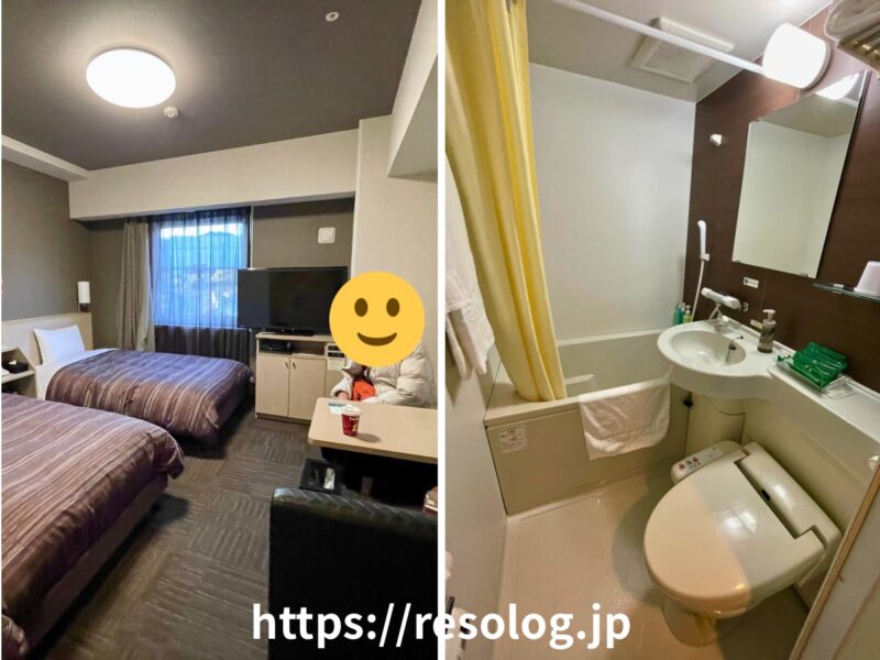 ホテルルートイン清水インター、室内と水回り